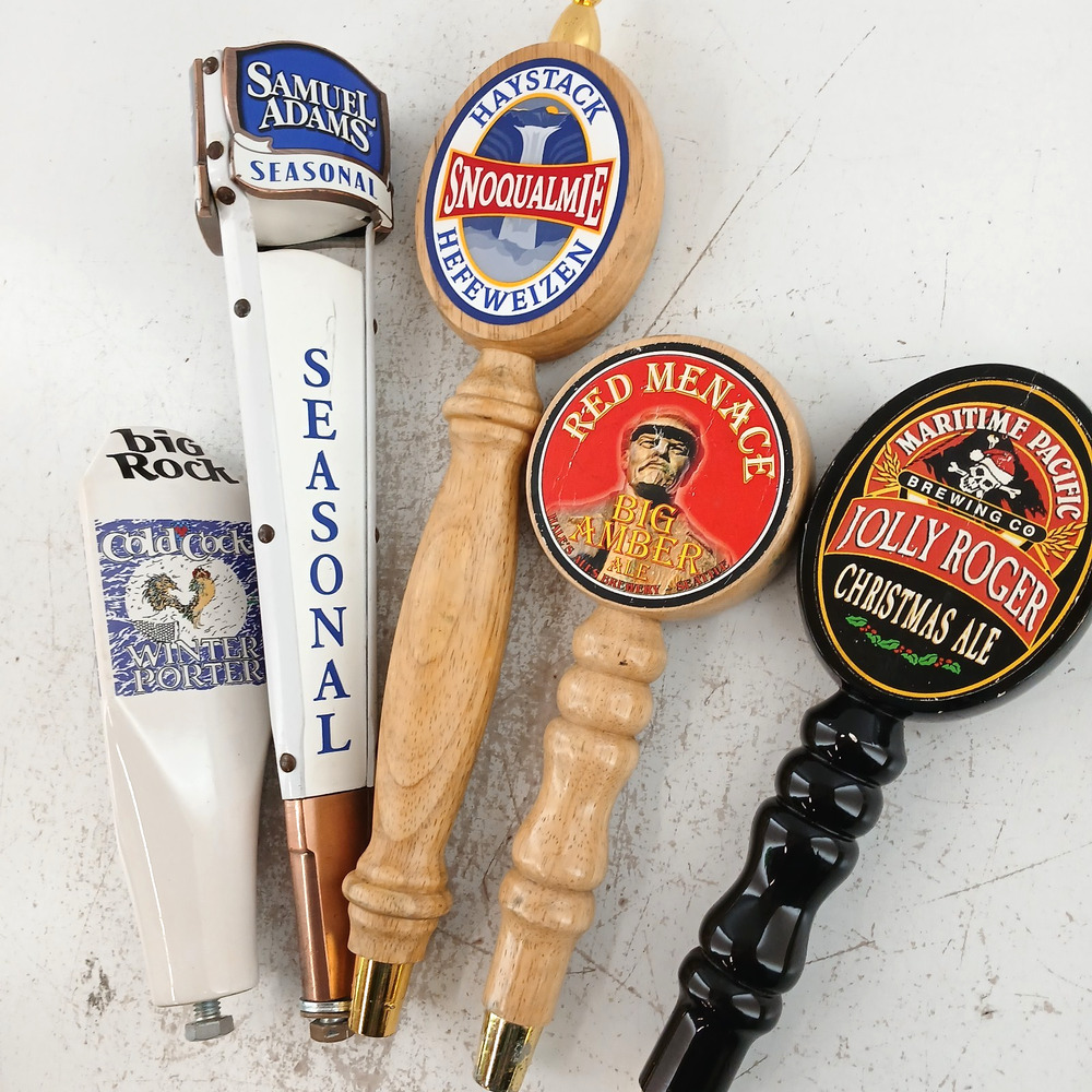 Lot of 5 Craft Beer Tap Handles Mixed Brands Bar Collectibles Home Brew Decor